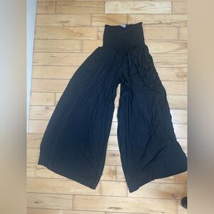 NATURAL LIFE Elastic waist wide leg pants